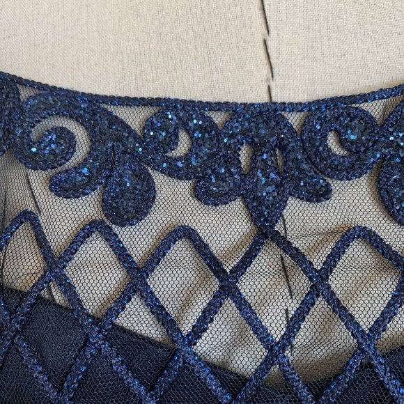 BLONDIE and ME Evening Dress Prom Formal Party Sparkle Blue Glitter 90s Y2k - Picture 9 of 11